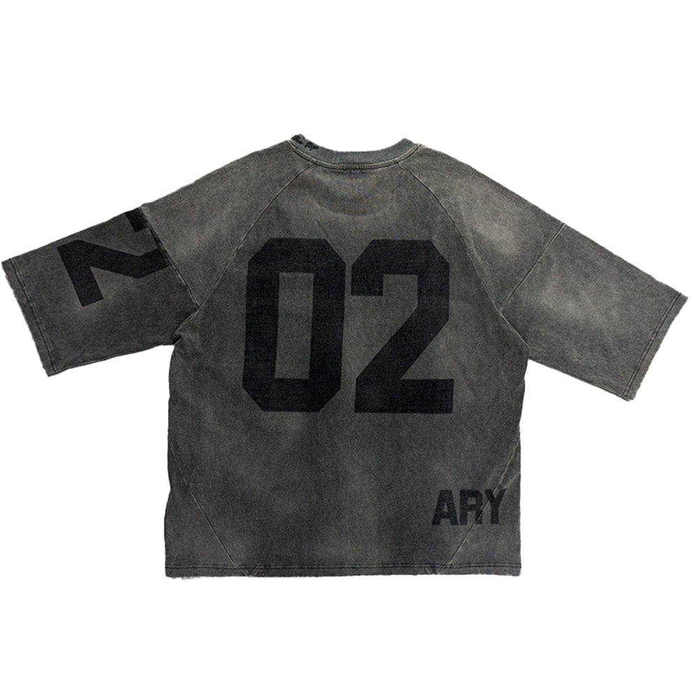 "CHARCOAL BLACK" PANELED OVERSIZED JERSEY