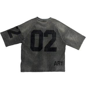"CHARCOAL BLACK" PANELED OVERSIZED JERSEY