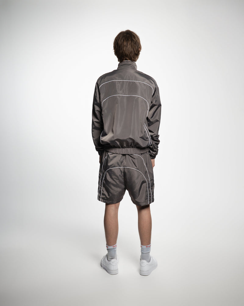 “RADIANT AURA” NYLON TRACK JACKET ( SHADOW GREY)