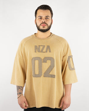 "GOLDEN WHEAT" PANELED OVERSIZED JERSEY
