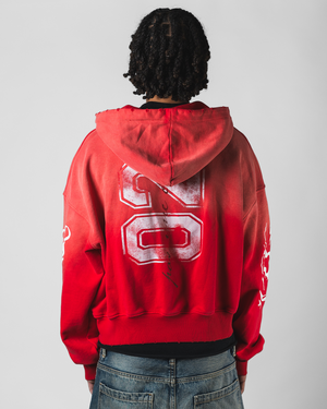 "RED RUSH" BOXY OVERSIZED ZIP UP JACKET