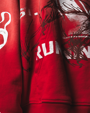 "RED RUSH" BOXY OVERSIZED ZIP UP JACKET