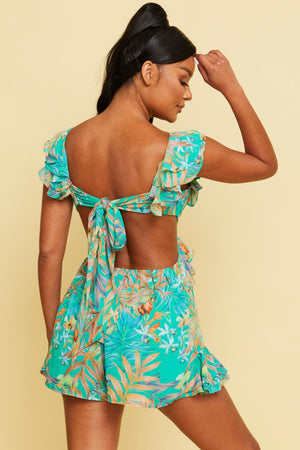 
            
                Load image into Gallery viewer, Turquoise Tropical Romper
            
        
