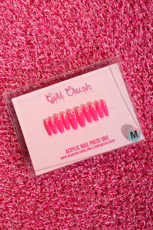 Pink Drip Press On Nails