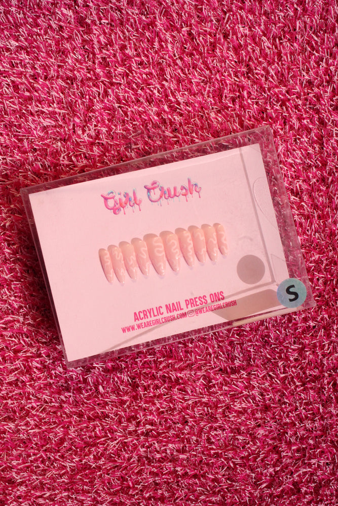 Pink Swirl Press On Nails
