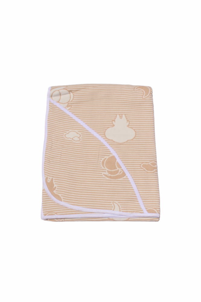 Nude Scallop Bib and Hooded Blanket Set