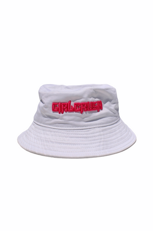 
            
                Load image into Gallery viewer, White/Pink &amp;#39;Girl Crush&amp;#39; Bucket Hat
            
        