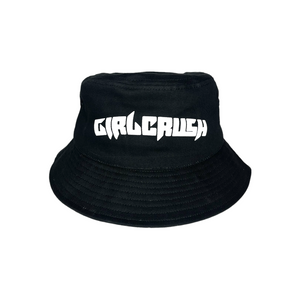 
            
                Load image into Gallery viewer, Black &amp;#39;Girl Crush&amp;#39; Satin Lined Bucket Hat
            
        